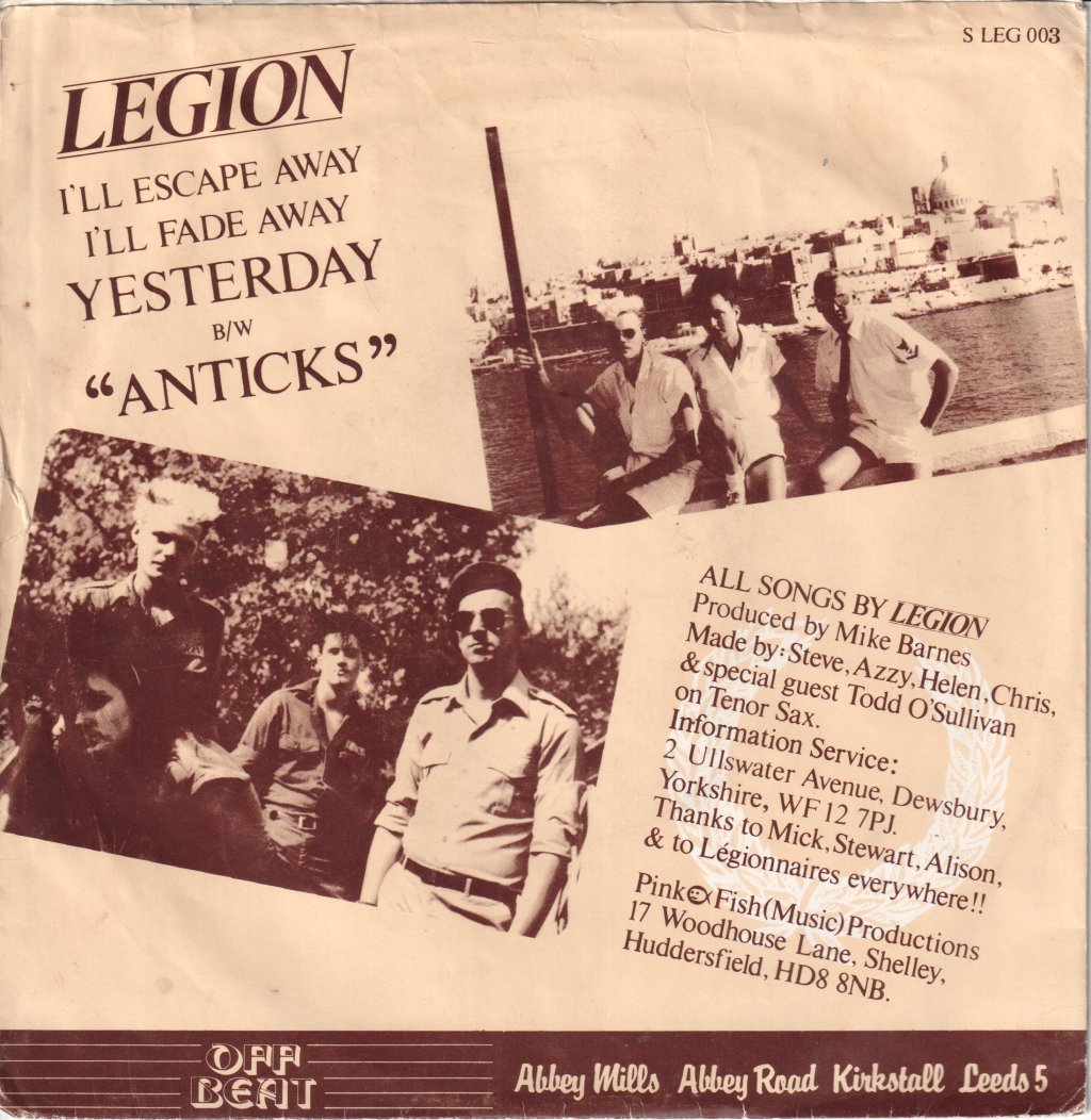 Legion - Only Yesterday - 7 Inch