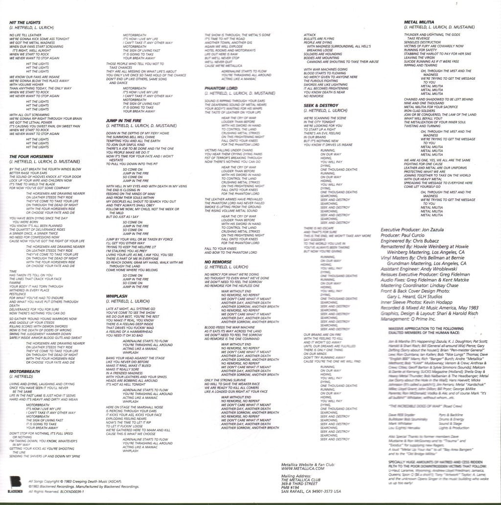 Metallica - Kill 'Em All - Lp