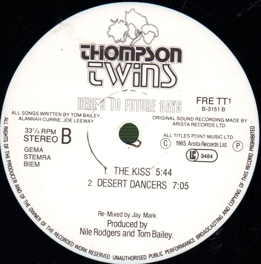 Thompson Twins - Here's To Future Days - Double Lp