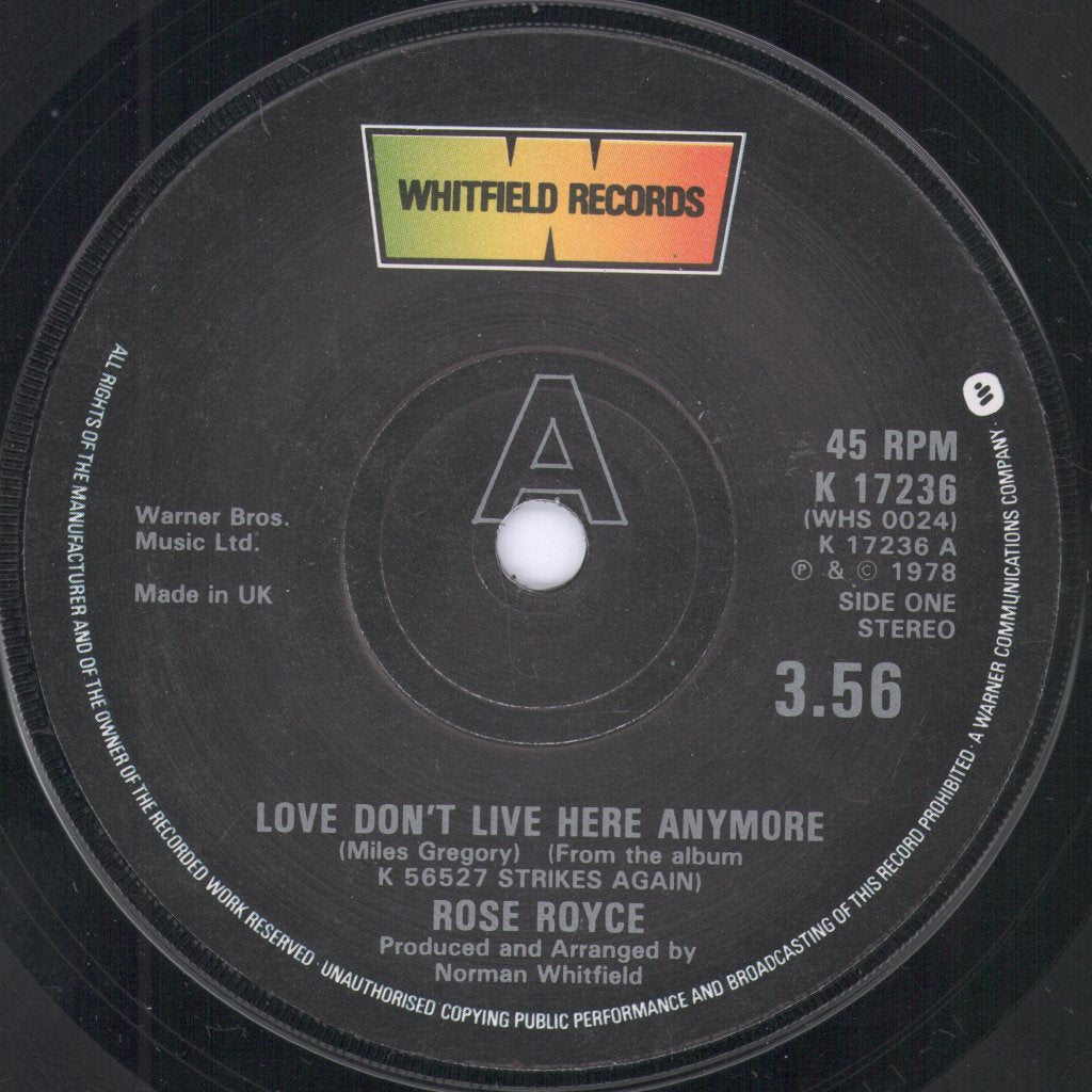 Rose Royce - Love Don't Live Here Anymore - 7 Inch