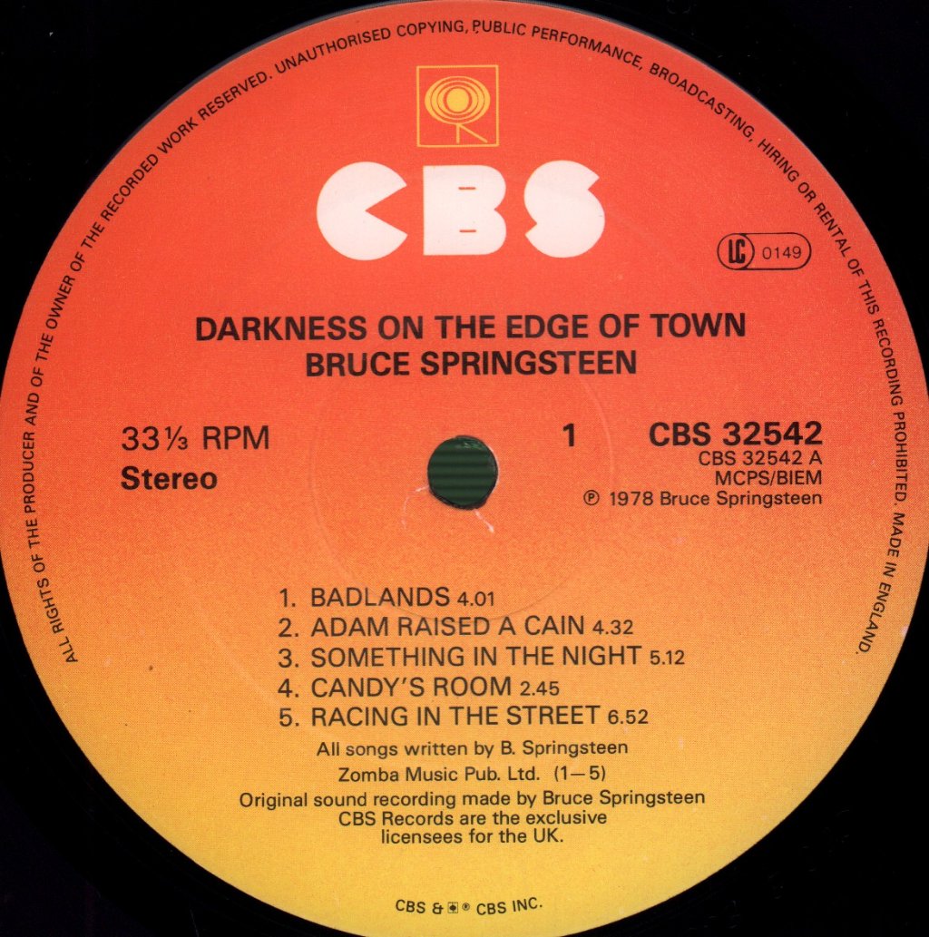 Bruce Springsteen - Darkness On The Edge Of Town - Lp