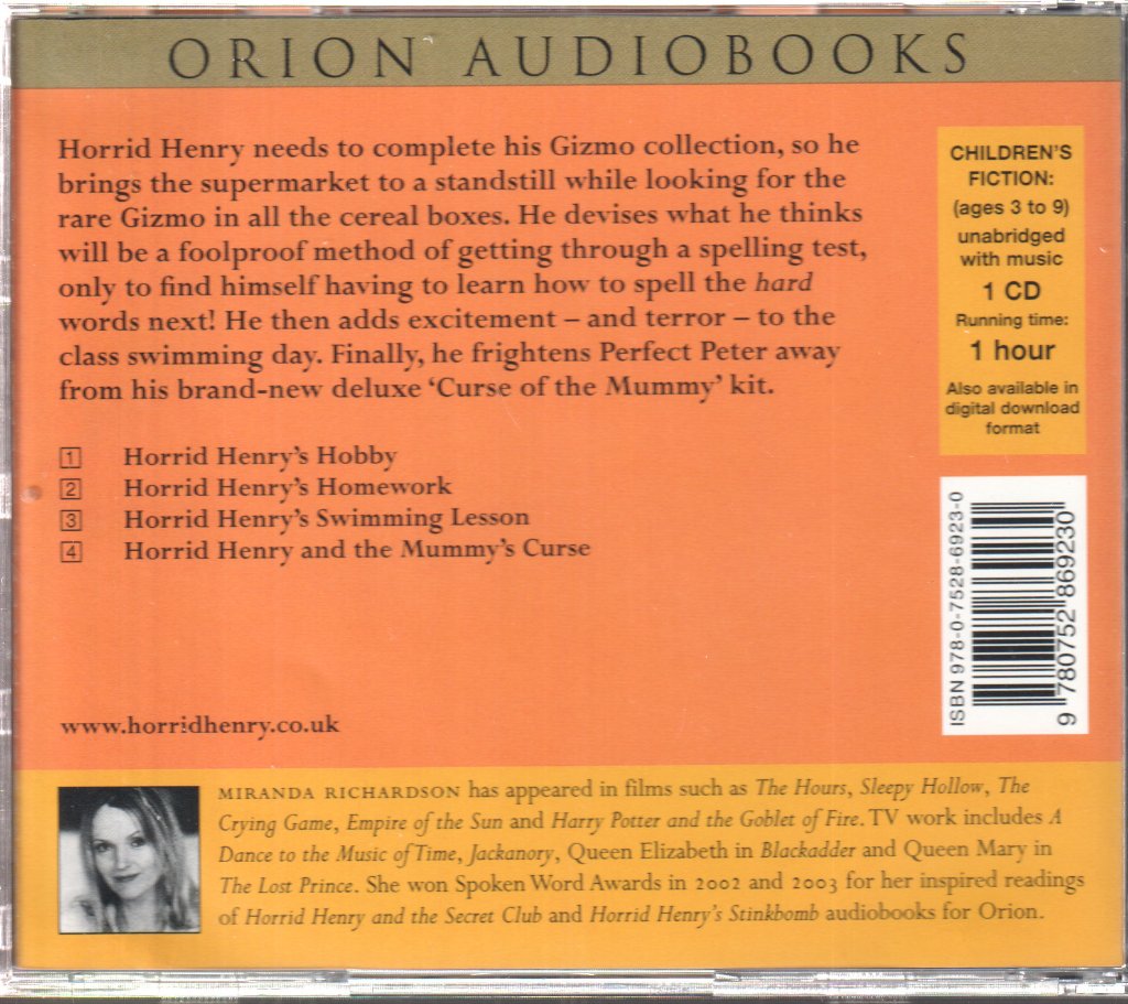 Miranda Richardson - Francesca Simon - Horrid Henry and the Mummy's Curse - Cd