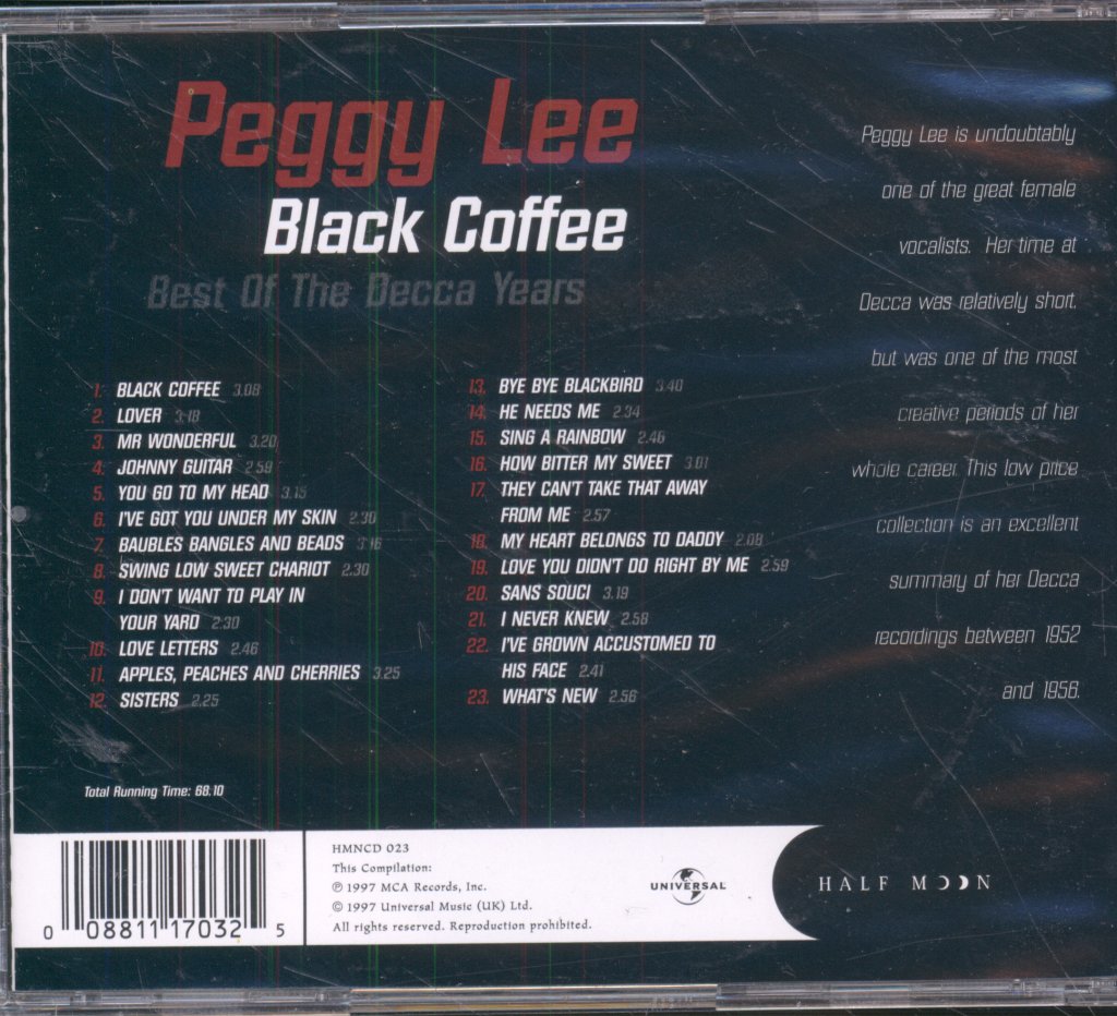 Peggy Lee - Black Coffee (Best Of The Decca Years) - Cd