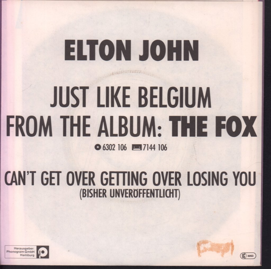 Elton John - Just Like Belgium - 7 Inch