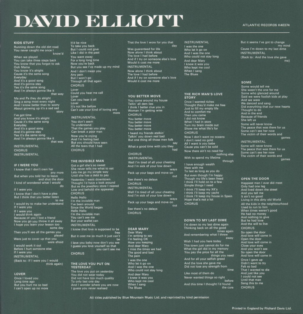 David Elliott - David Elliott - Lp