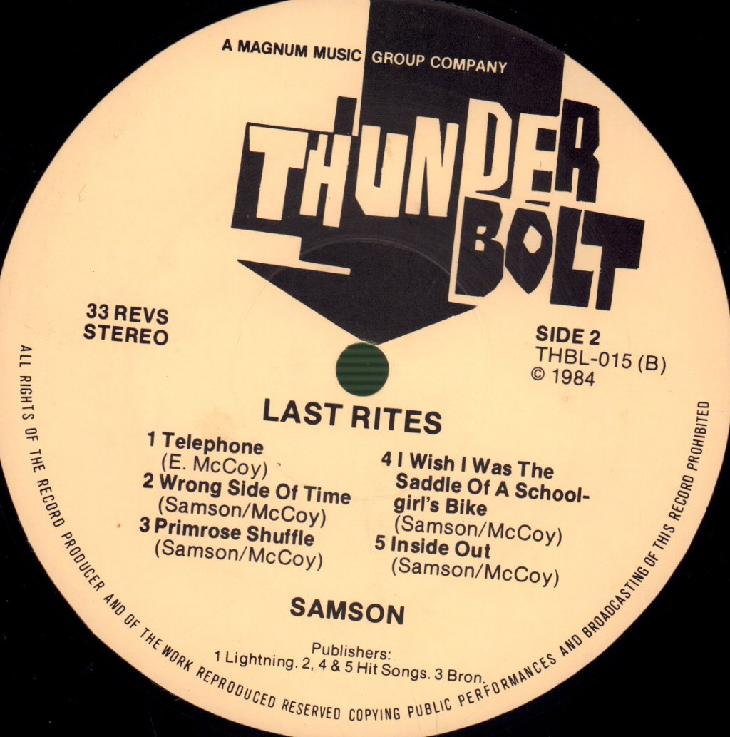 Samson (Nwobhm/Metal Group) - Last Rites - Lp