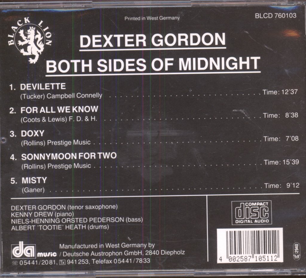 Dexter Gordon - Both Sides Of Midnight - Cd