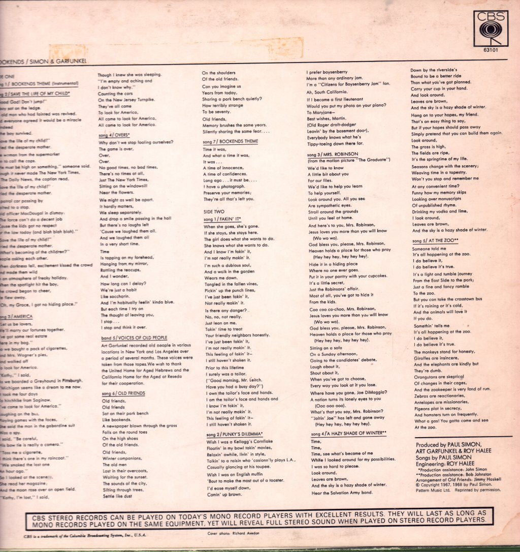 Simon & Garfunkel - Bookends - Lp
