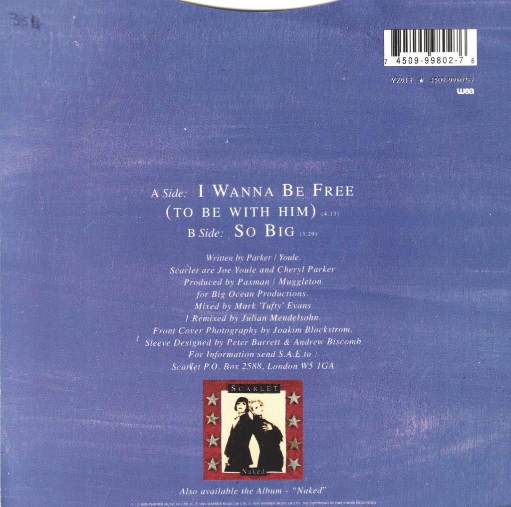 Scarlet - I Wanna Be Free - 7 Inch