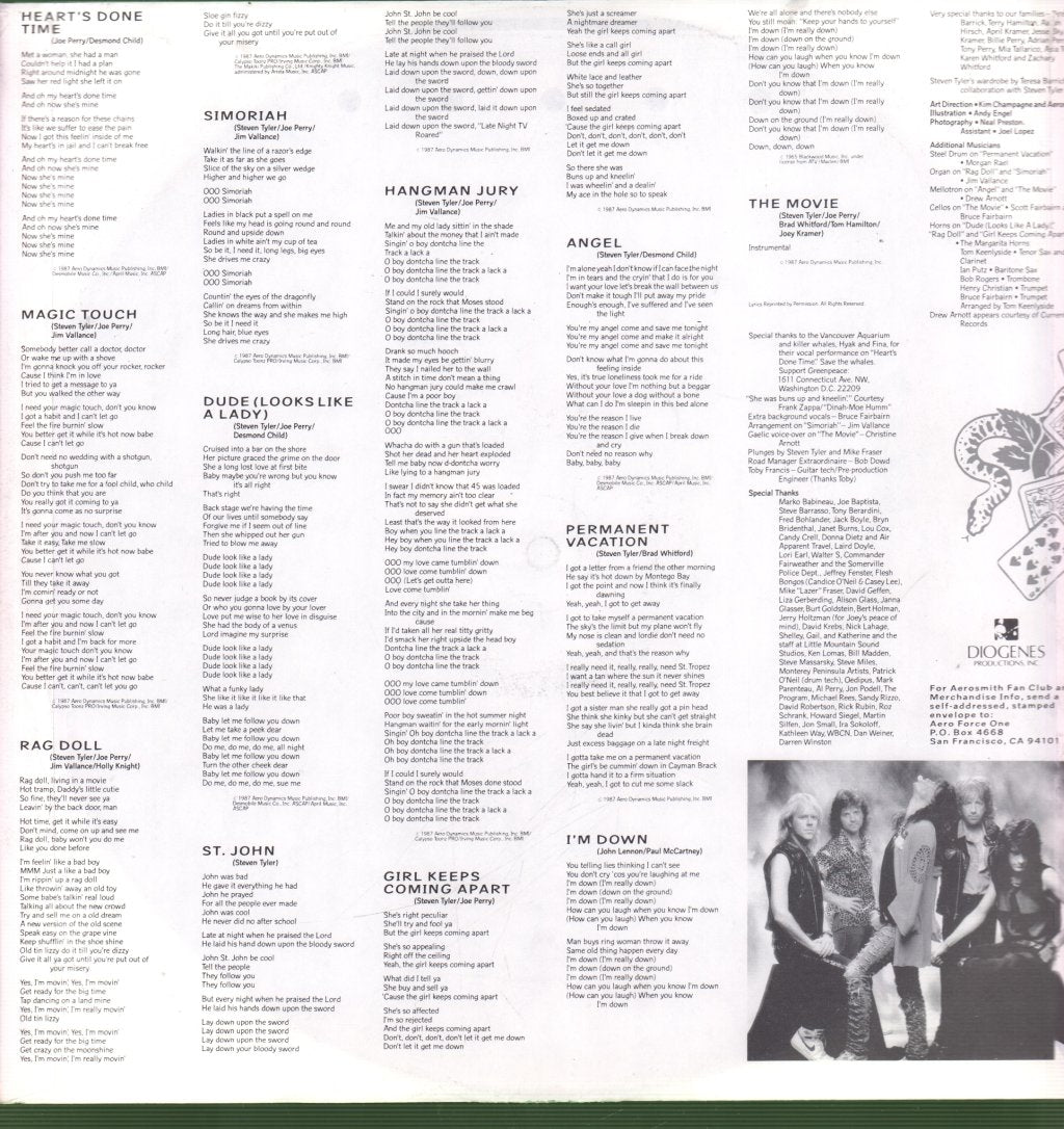 Aerosmith - Permanent Vacation - Lp