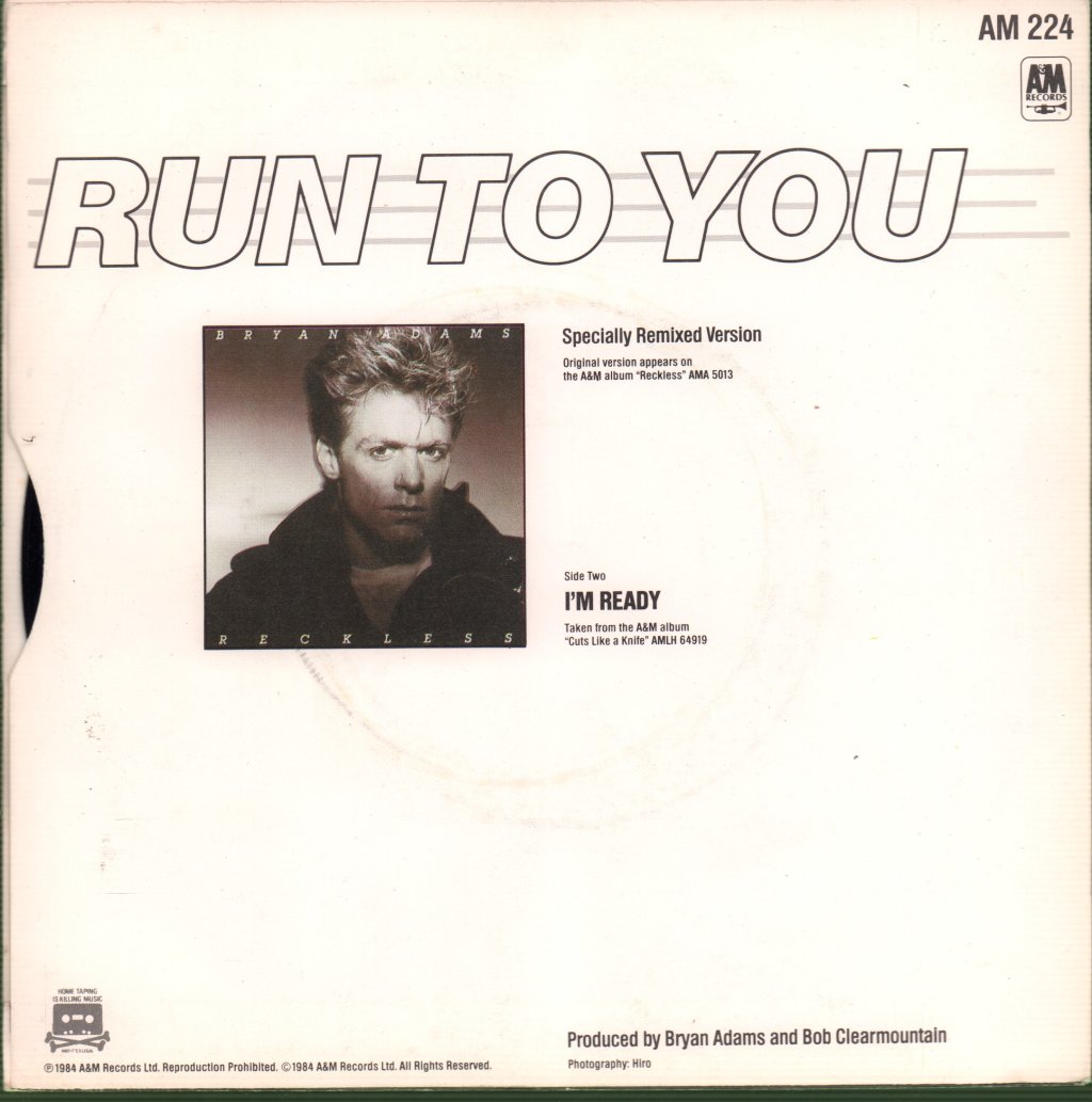 Bryan Adams - Run To You - 7 Inch