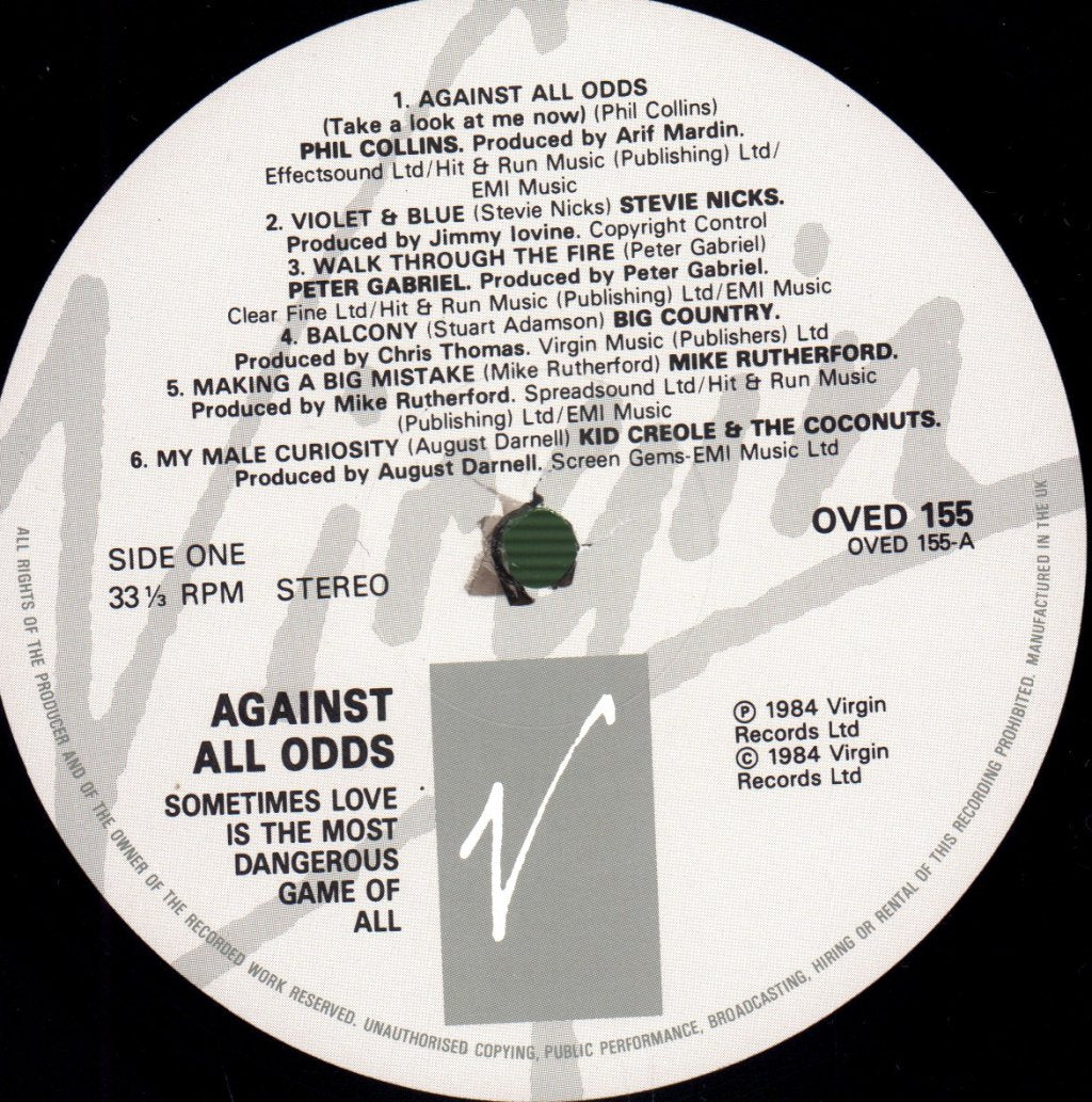 Various Artists - Against All Odds (Original Motion Picture Soundtrack) - Lp
