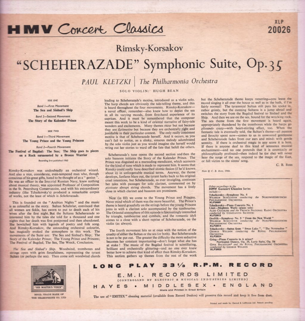 Philharmonia Orchestra - rimsky-korsakov Scheherazade - Lp