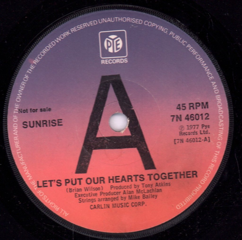 sunrise - Let's Put Our Hearts Together - 7 Inch