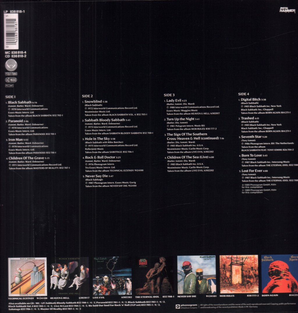 Black Sabbath - 1970-1987 - Double Lp