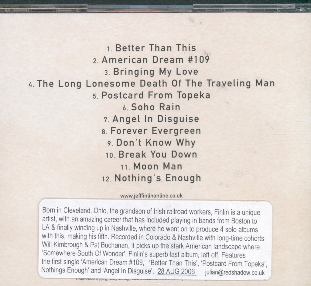 Jeff Finlin - Angels In Disguise - Cd