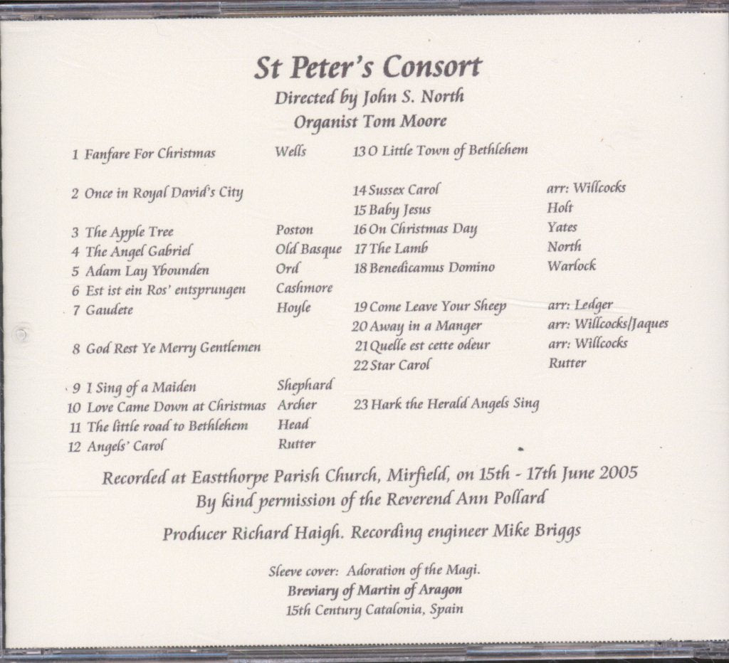 St Peter's Consort - On Christmas Night - Cd