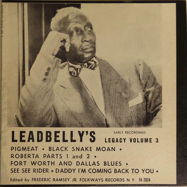 Leadbelly - Leadbelly's Legacy Volume 3: Early Recordings - 10 Inch