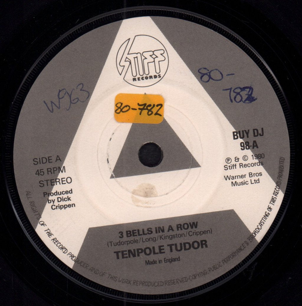 Tenpole Tudor - 3 Bells In A Row - 7 Inch