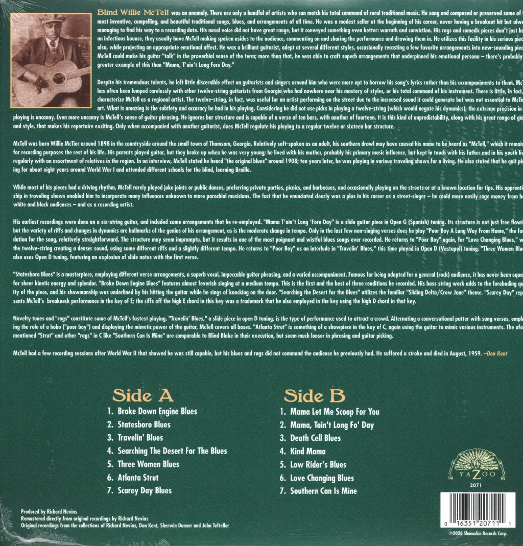 Blind Willie Mctell - Best of Blind Willie McTell - Lp