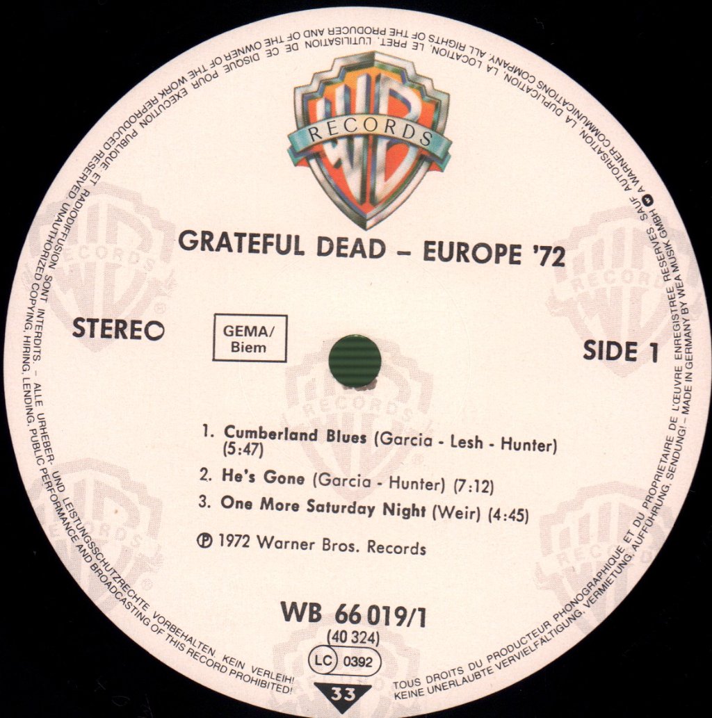 Grateful Dead - Europe 72 - Lp