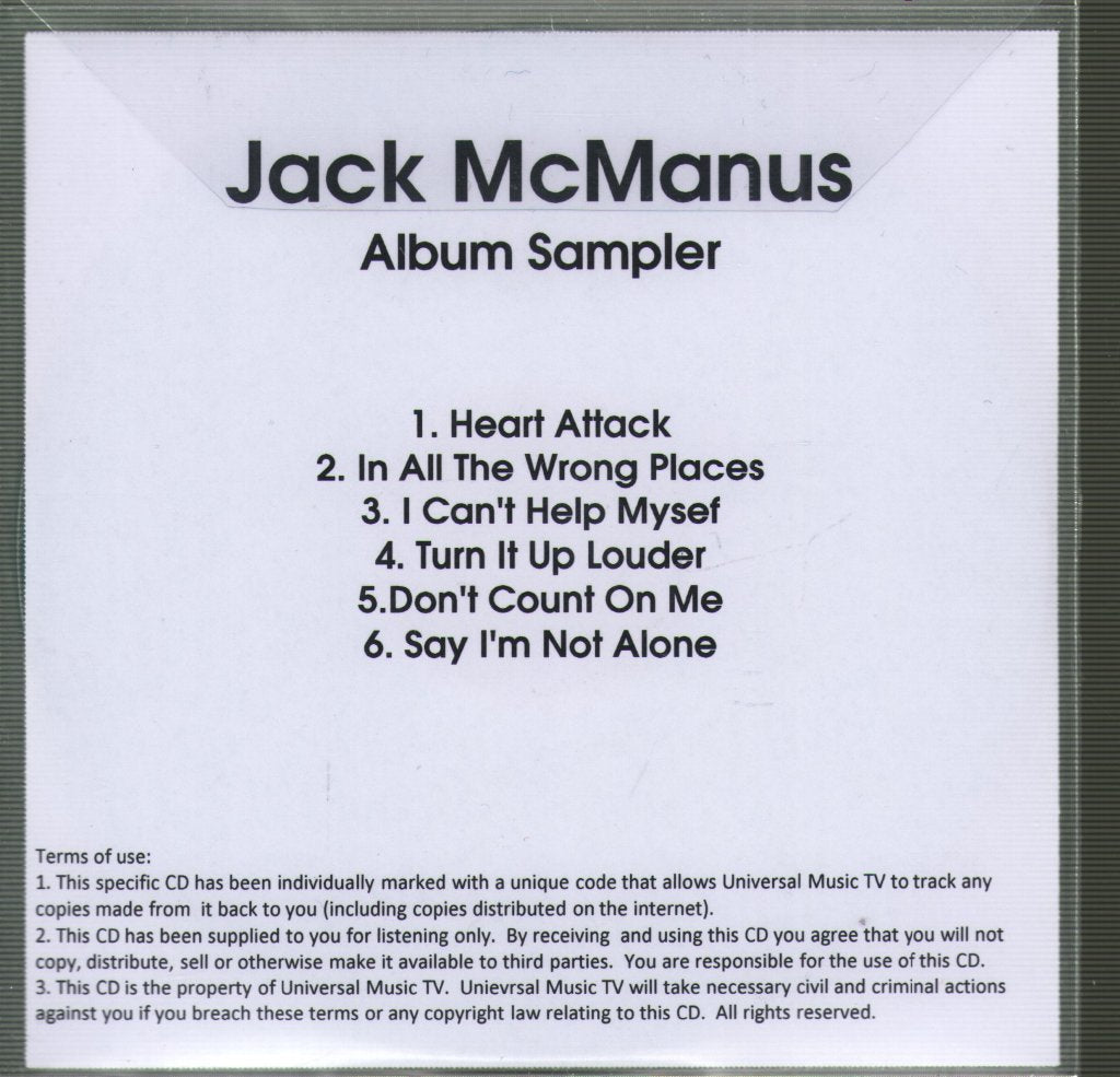 Jack Mcmanus - Album Sampler - Cdr