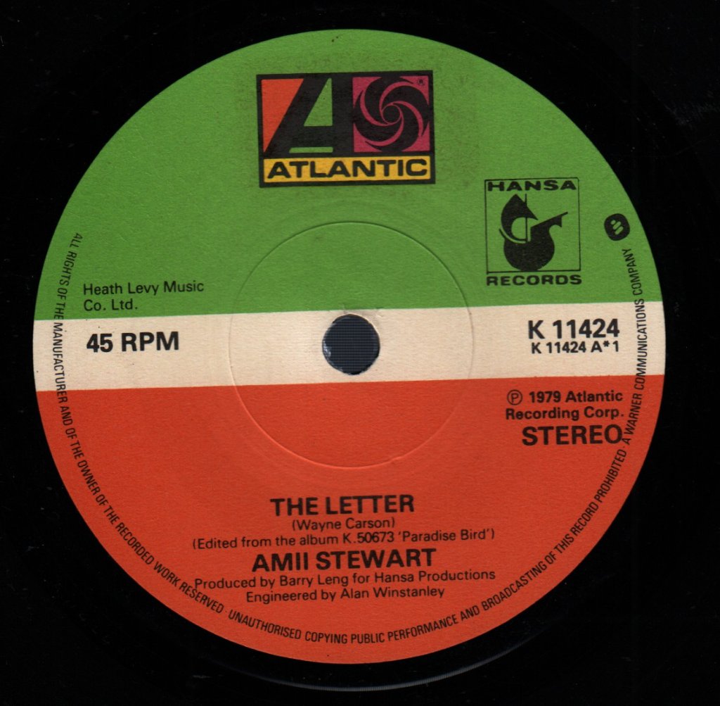 Amii Stewart - Letter - 7 Inch