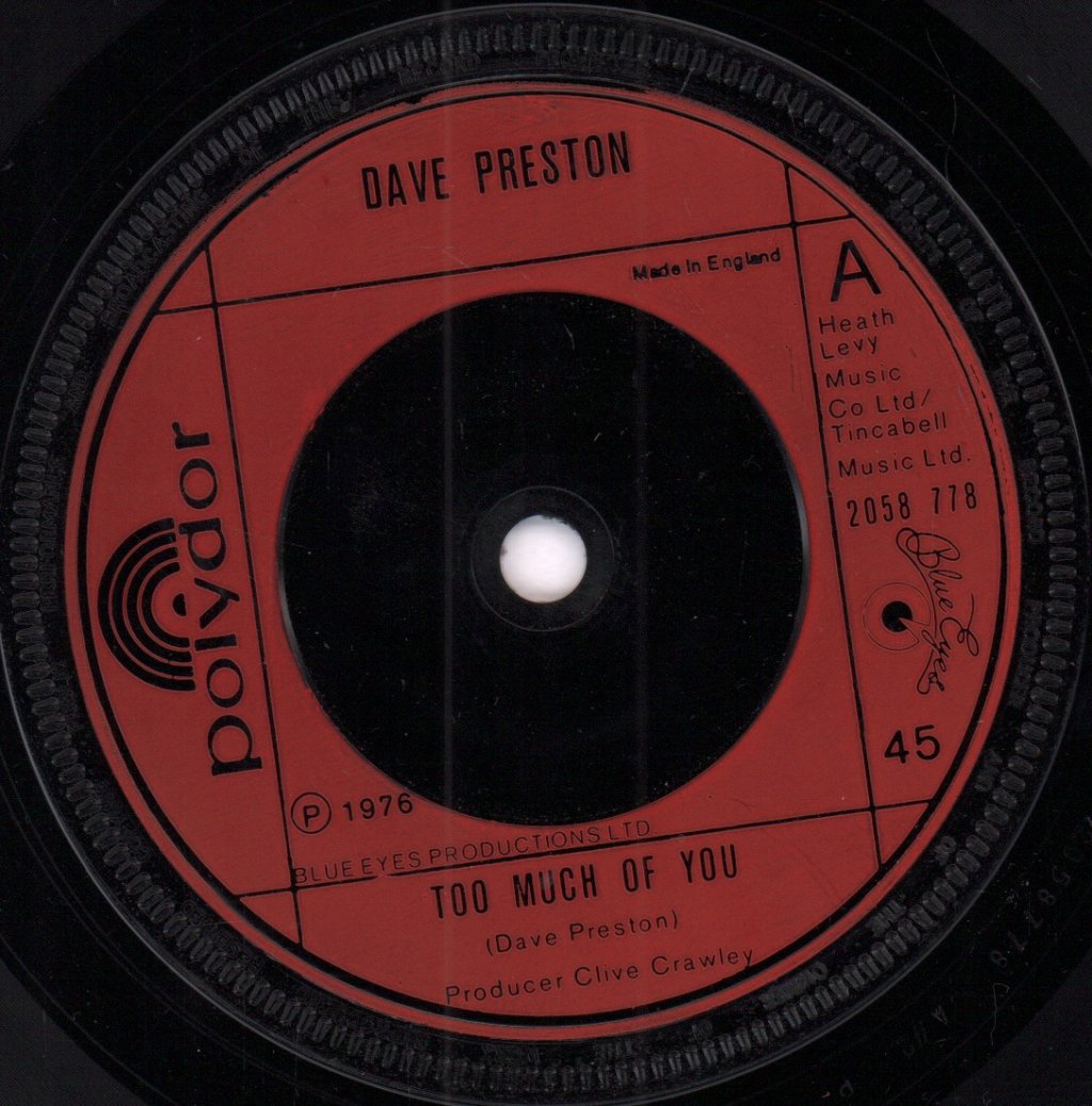 Dave Preston - Too Much Of You - 7 Inch