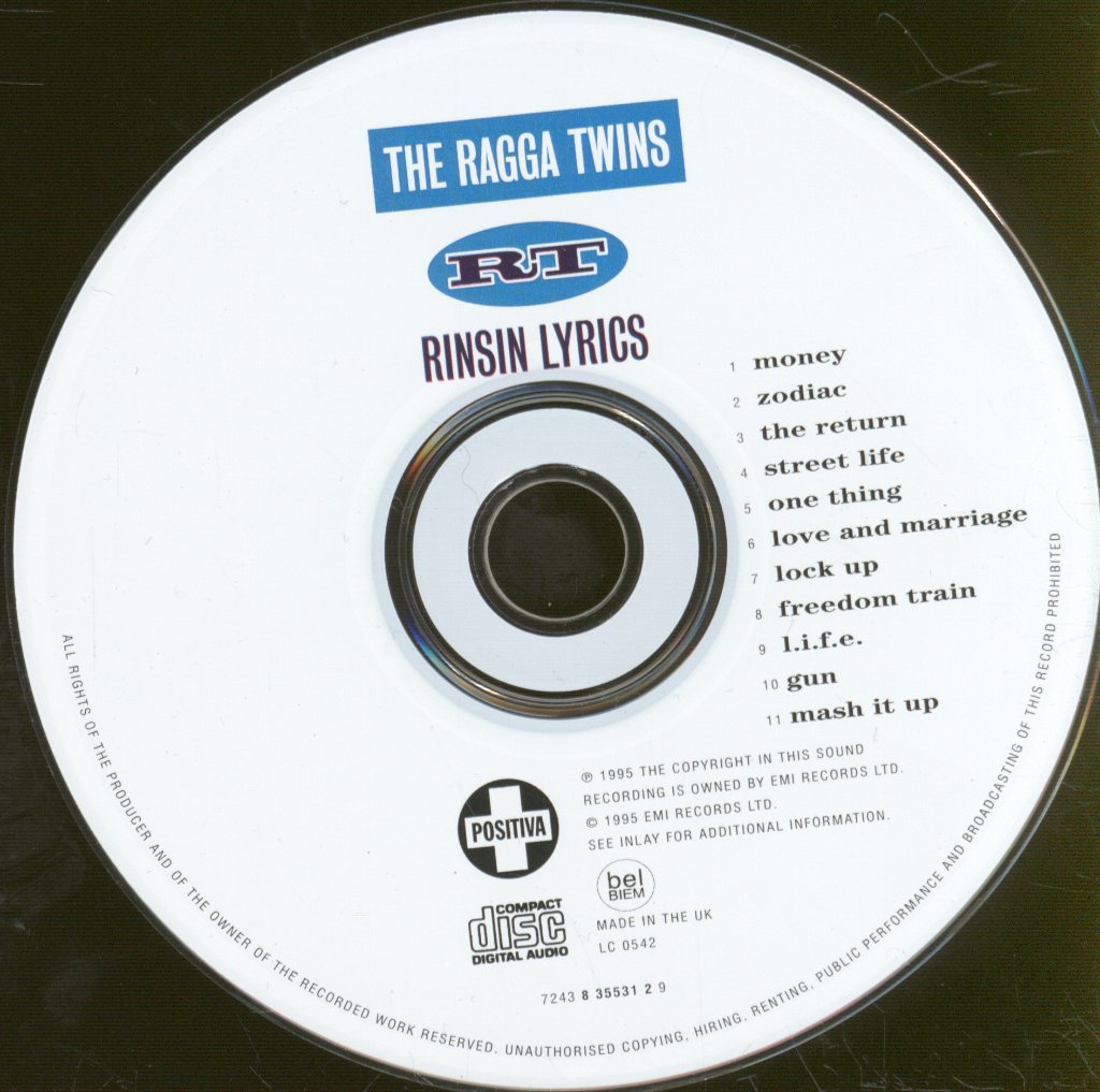 Ragga Twins - Rinsin Lyrics (A Reggae, Jazz & Hip Hop Soundclash) - Cd
