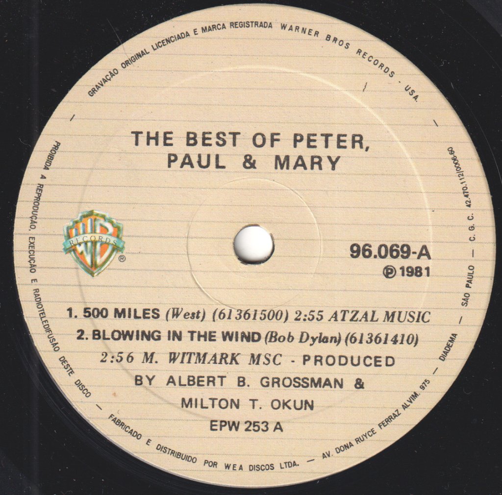 Peter, Paul & Mary - Best Of Peter, Paul & Mary - 7 Inch