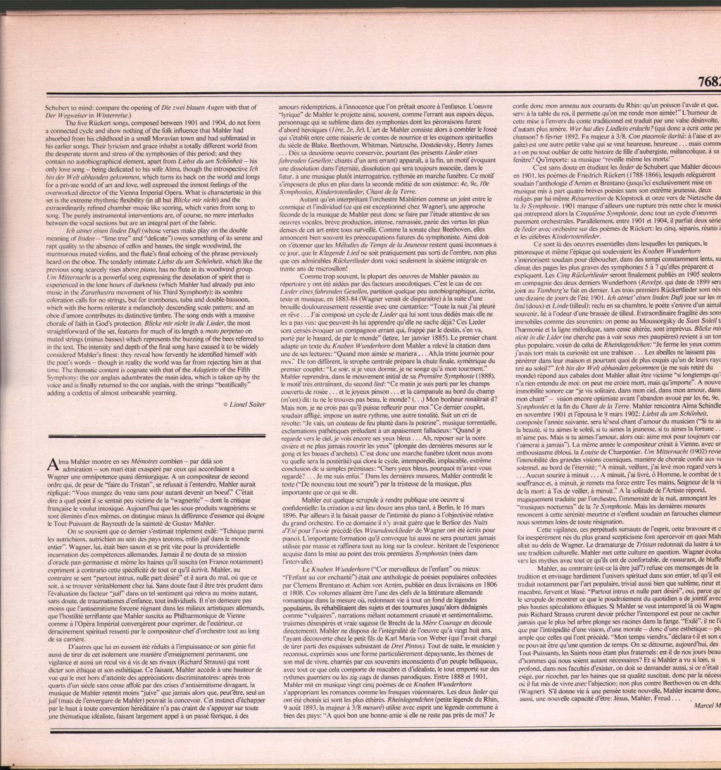 Frederica von Stade / London Philharmonic Orchestra / Andrew Davis - Mahler - Lieder Eines Fahrenden Gesellen / Rückertlieder / 2 Lieder - Lp