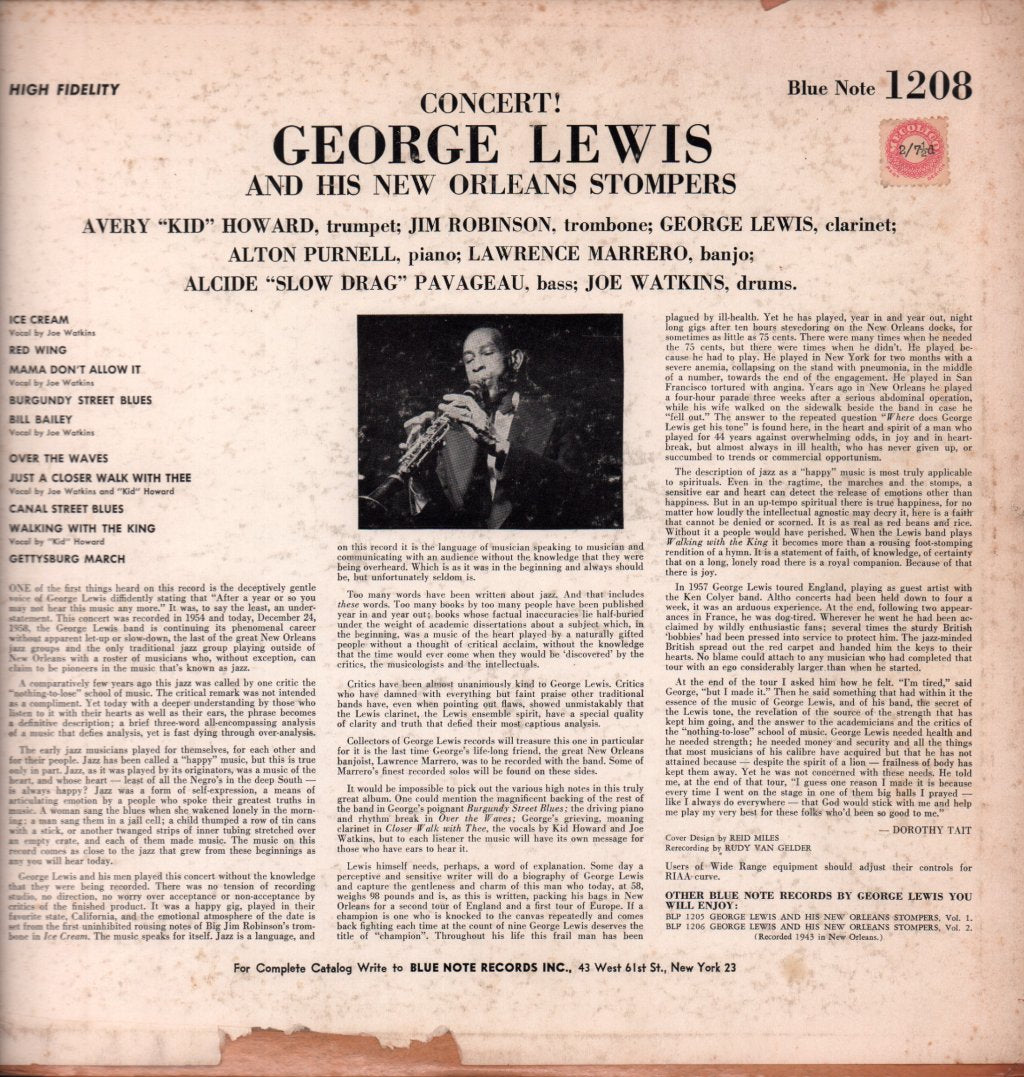 George Lewis And His New Orleans Stompers - Concert! - Lp