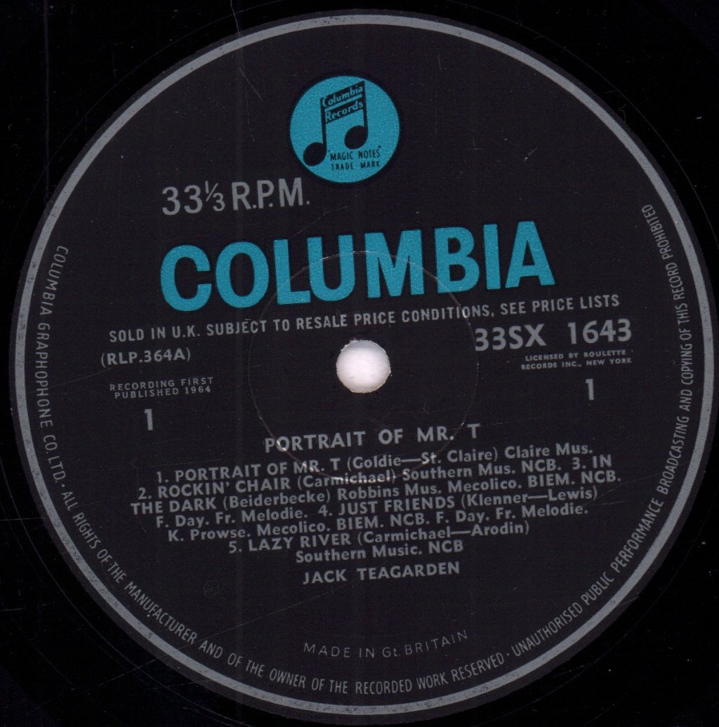 Jack Teagarden - A Portrait Of Mr T - Lp