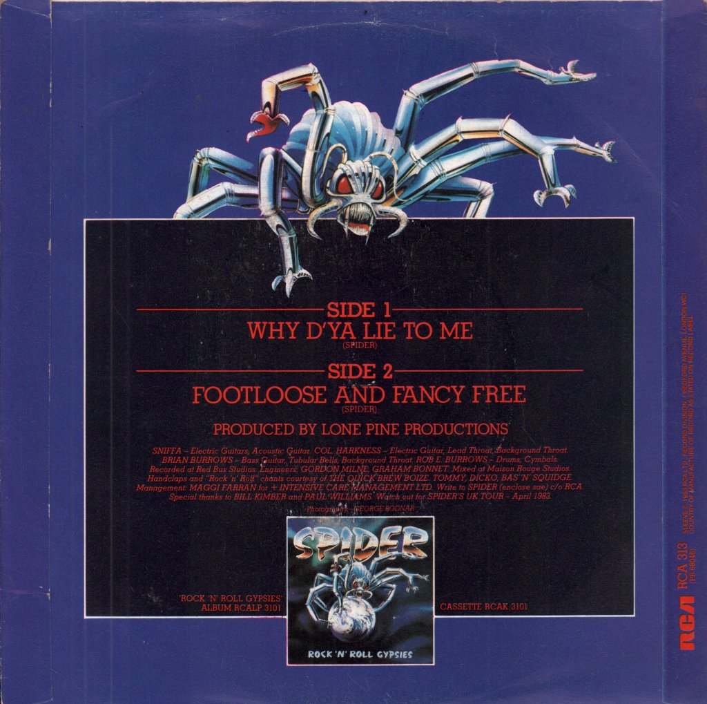 Spider (Rock/Nwobhm Group) - Why D'ya Lie To Me - 7 Inch