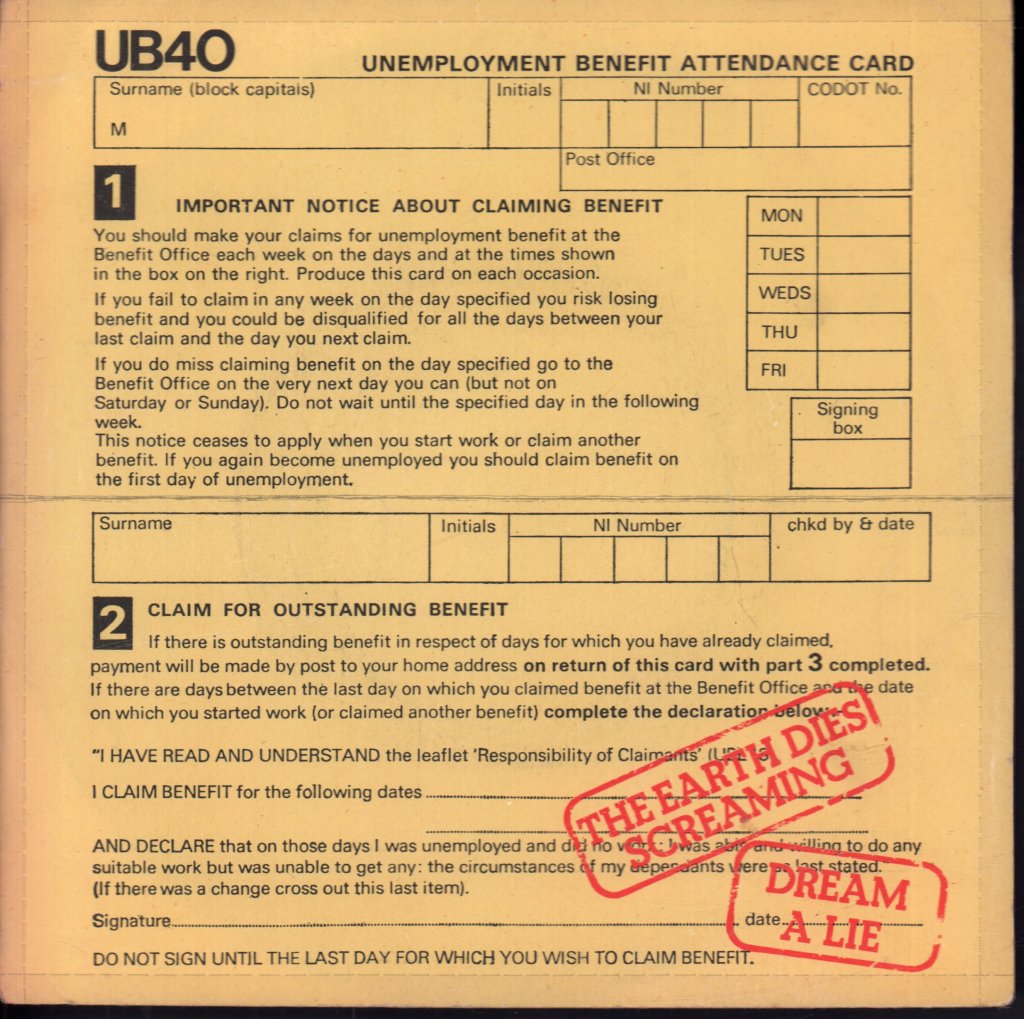 UB40 - Earth Dies Screaming - 7 Inch