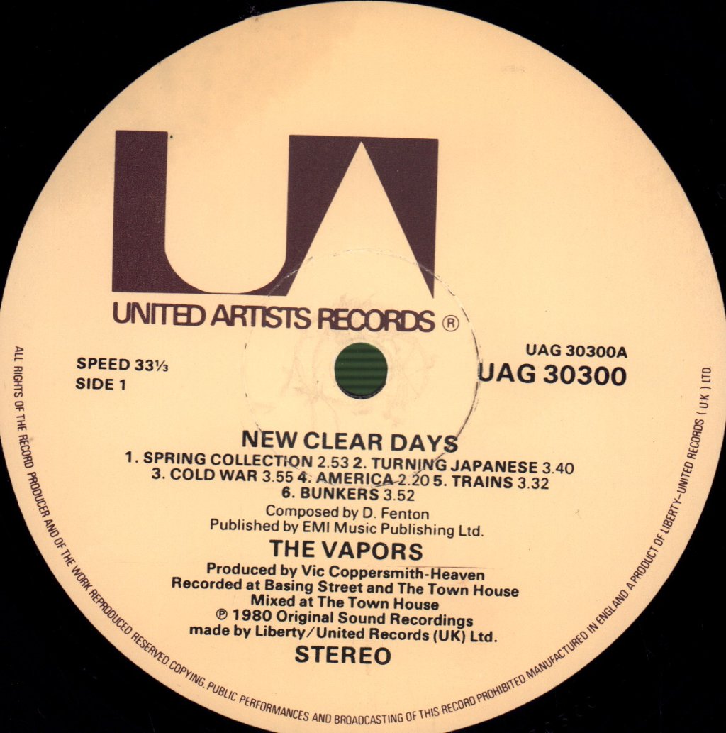 Vapors - New Clear Days - Lp