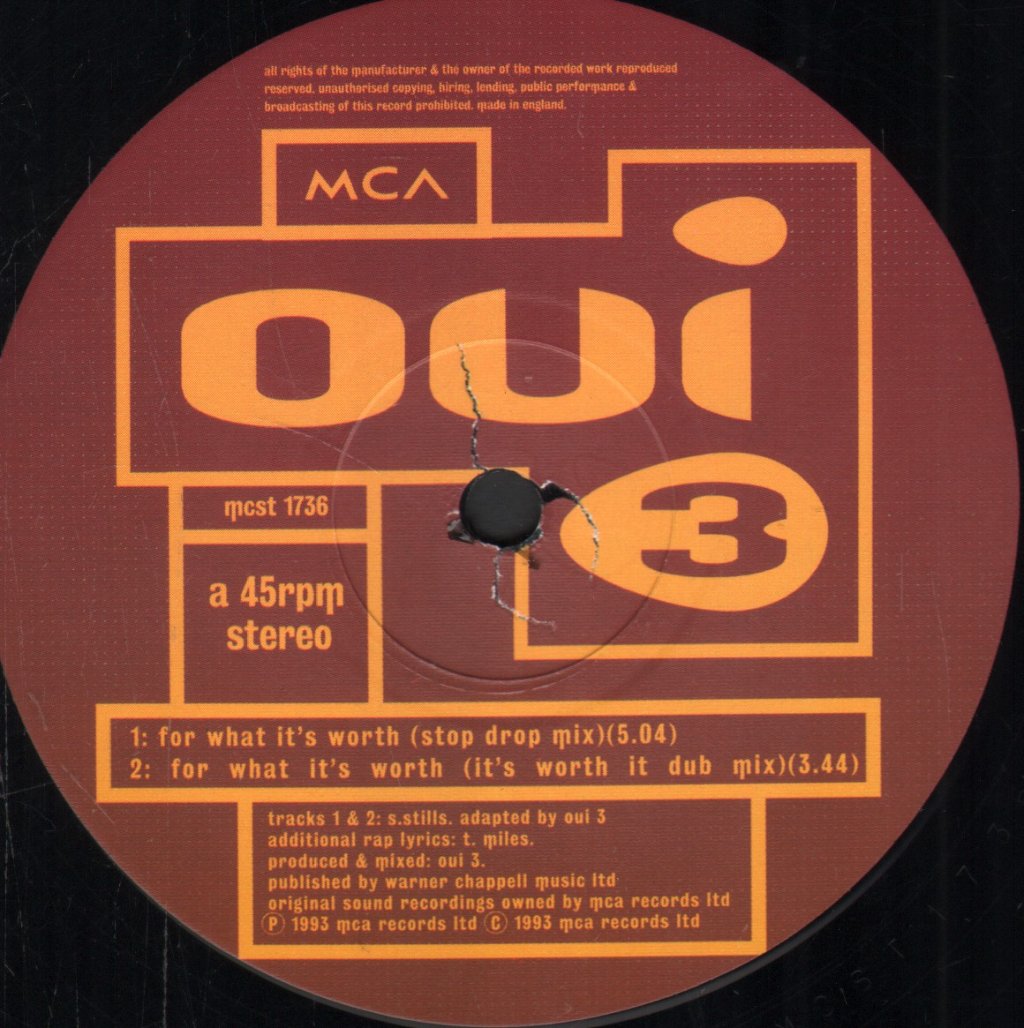 Oui 3 - For What It's Worth - 12 Inch