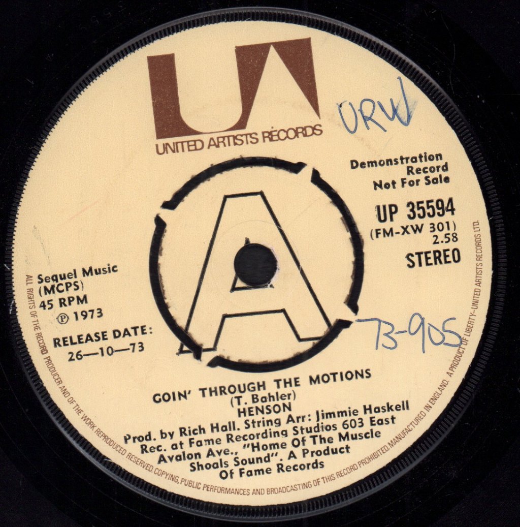 Henson - Goin' Through The Motions - 7 Inch