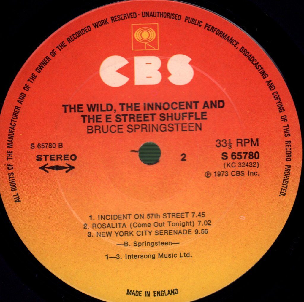Bruce Springsteen - Wild The Innocent And The E Street Shuffle - Lp