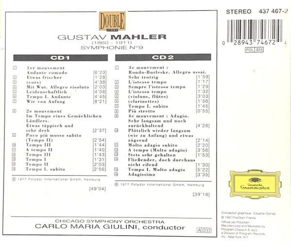 Chicago Symphony Orchestra, Carlo Maria Giulini - Mahler - Symphony Nº 9 - Double Cd