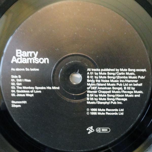 Barry Adamson - As Above So Below - Lp