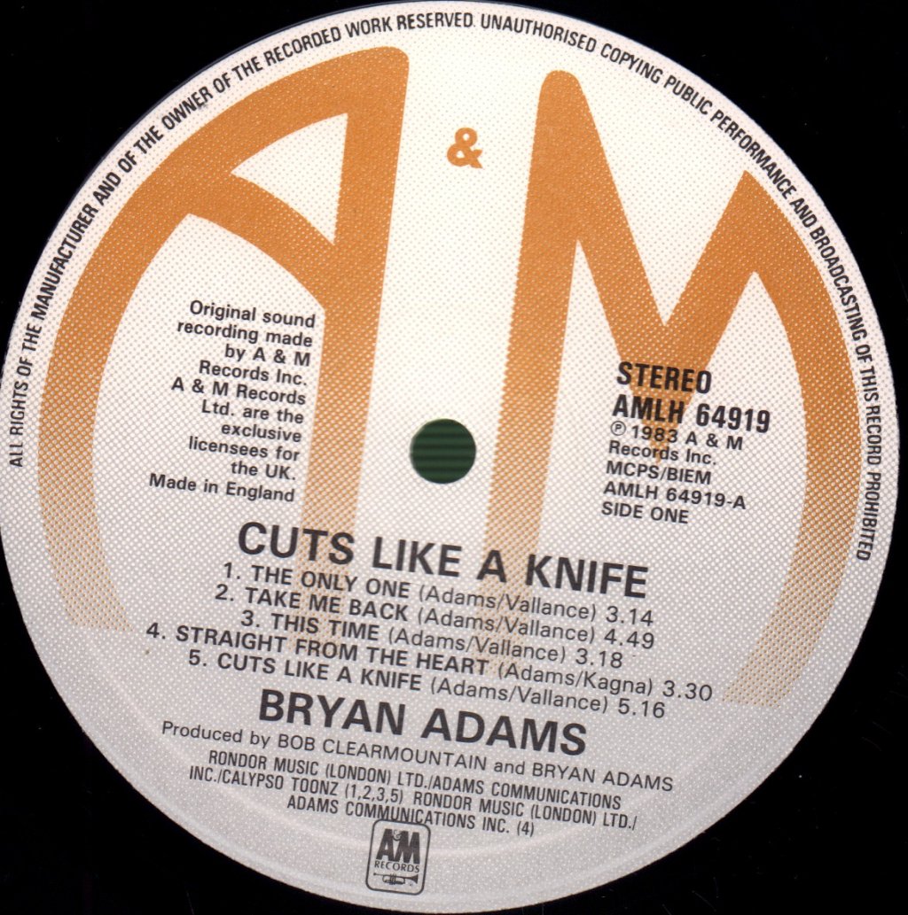 Bryan Adams - Cuts Like A Knife - Lp