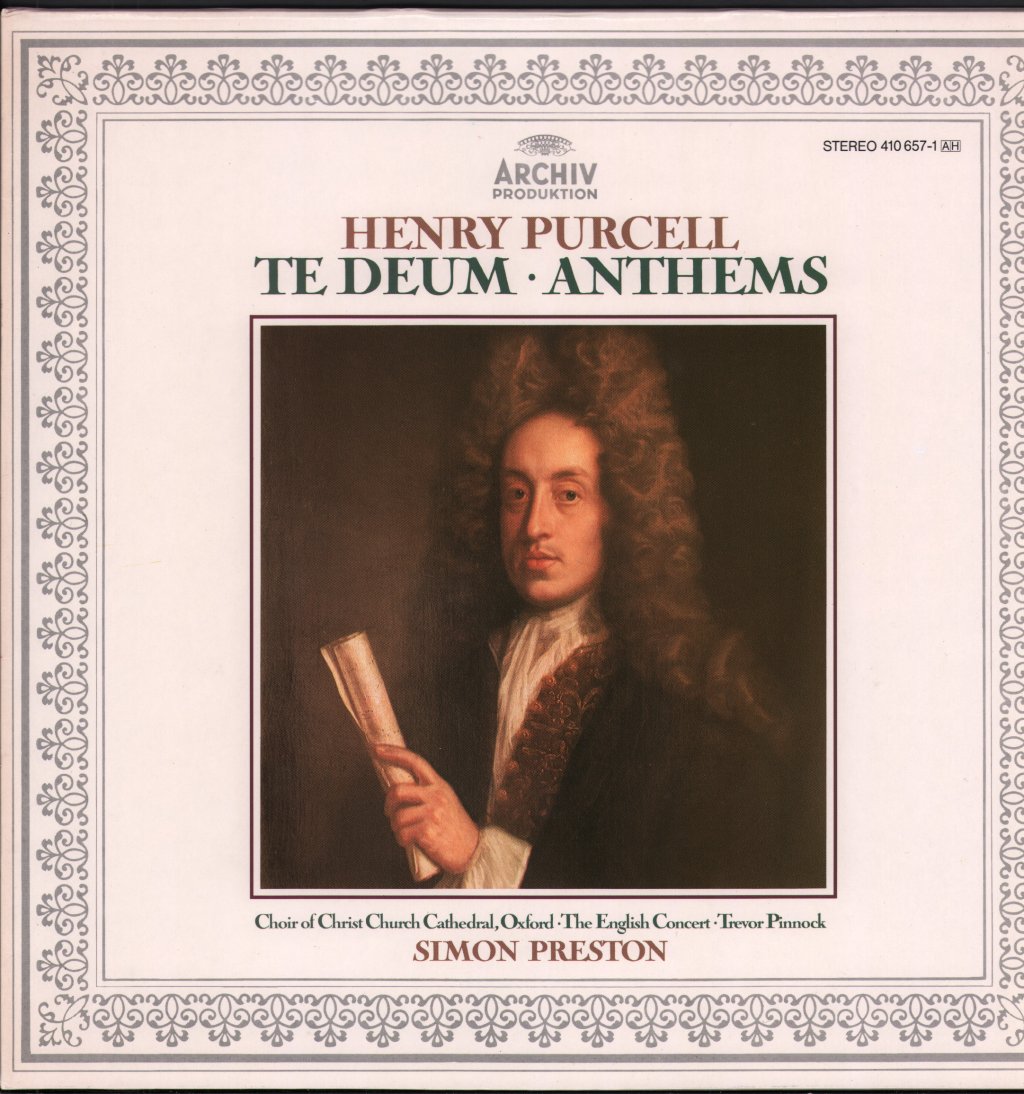 Simon Preston / Choir Of Christ Church Cathedral, Oxford / English Concert / Trevor Pinnock - Henry Purcell - Te Deum / Anthems - Lp