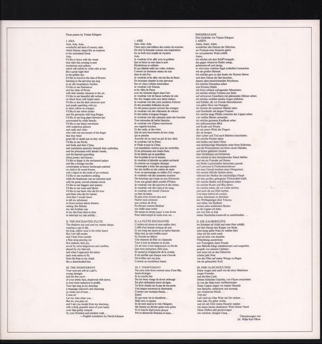 Marilyn Horne / Leonard Bernstein / Orchestre National De France - Ravel - Sheherazade / Falla - El Amor Brujo / Fanfare - Lp