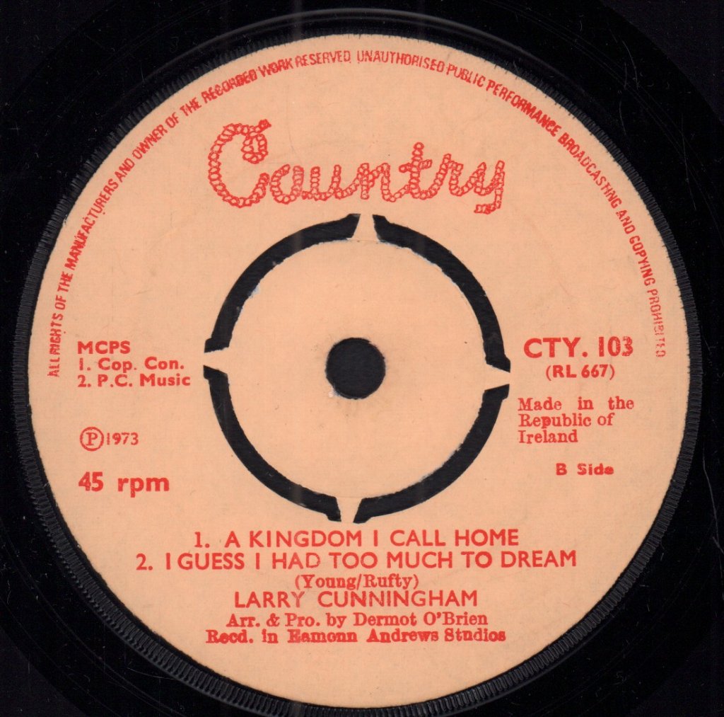 Larry Cunningham - good-bye comes hard for me - 7 Inch