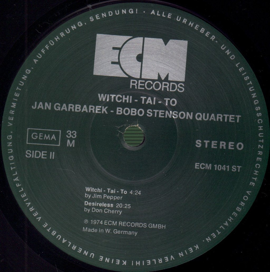 Jan Garbarek - Bobo Stenson Quartet - Witchi-Tai-To - Lp