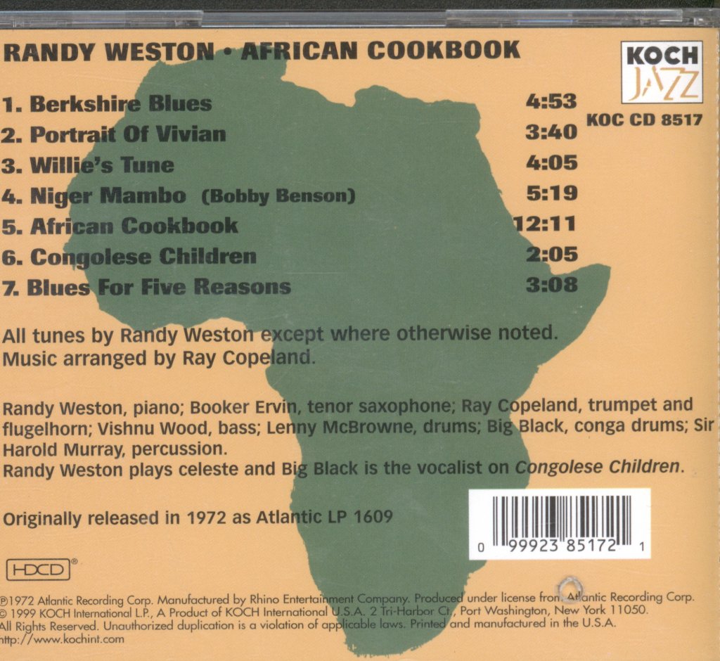 Randy Weston - African Cookbook - Cd