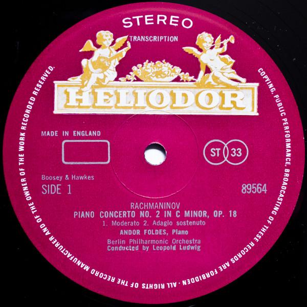 Andor Foldes / Berlin Philharmonic Orchestra - rachmaninoff Piano Concerto No. 2 In C Minor, Op.18 - Lp