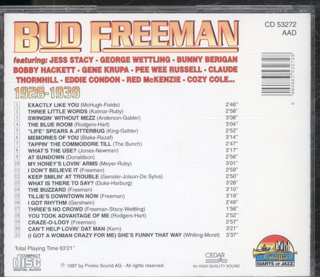 Bud Freeman - Bud Freeman - Cd