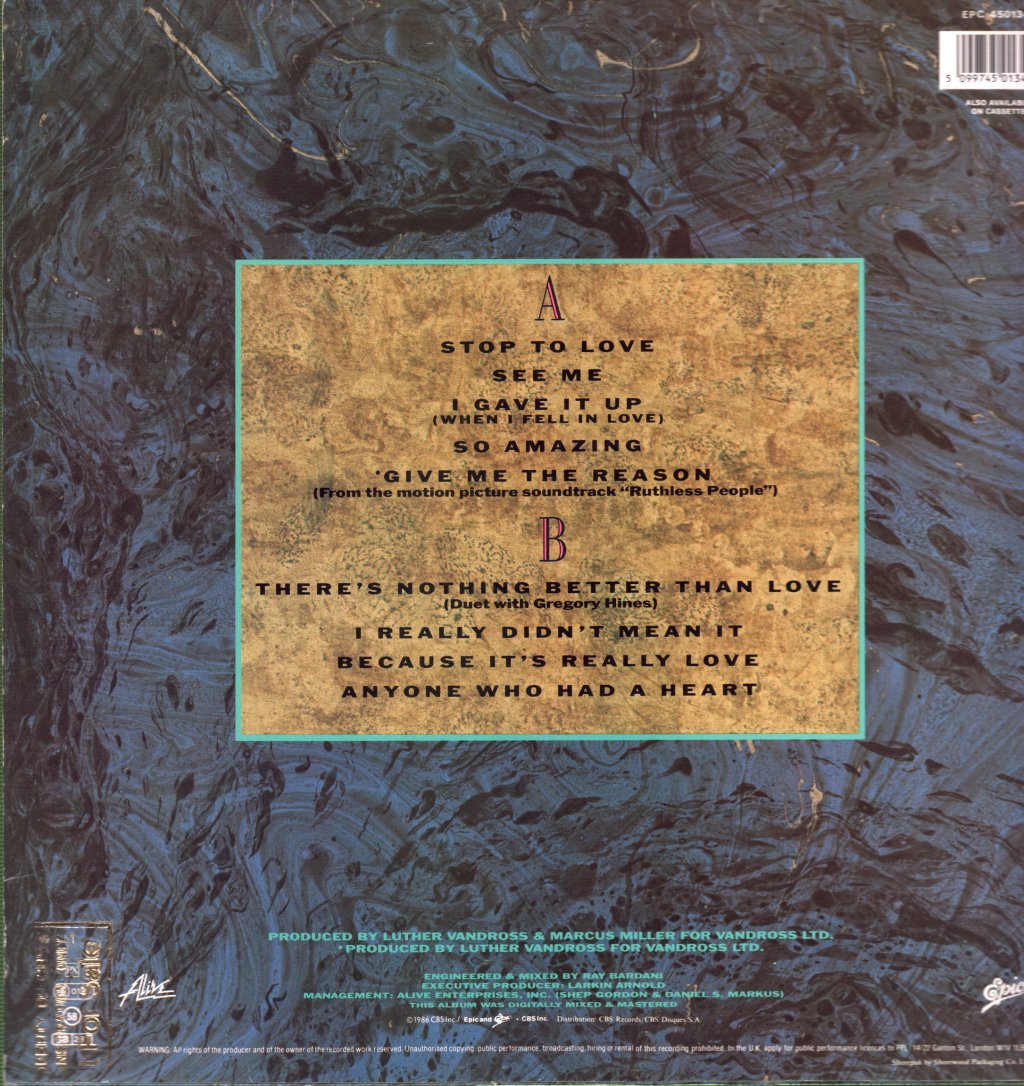 Luther Vandross - Give Me The Reason - Lp
